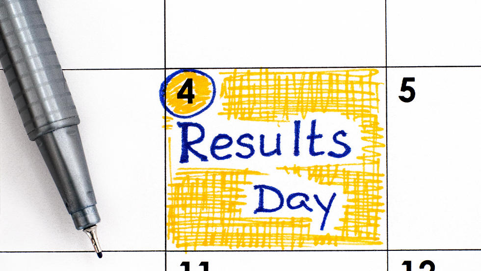 Results day marked in calendar
