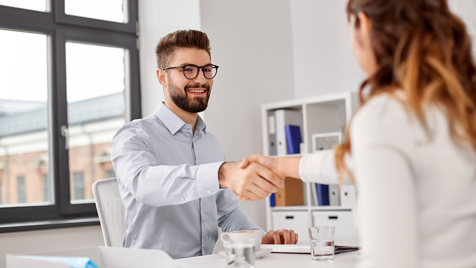 Man in job interview.
