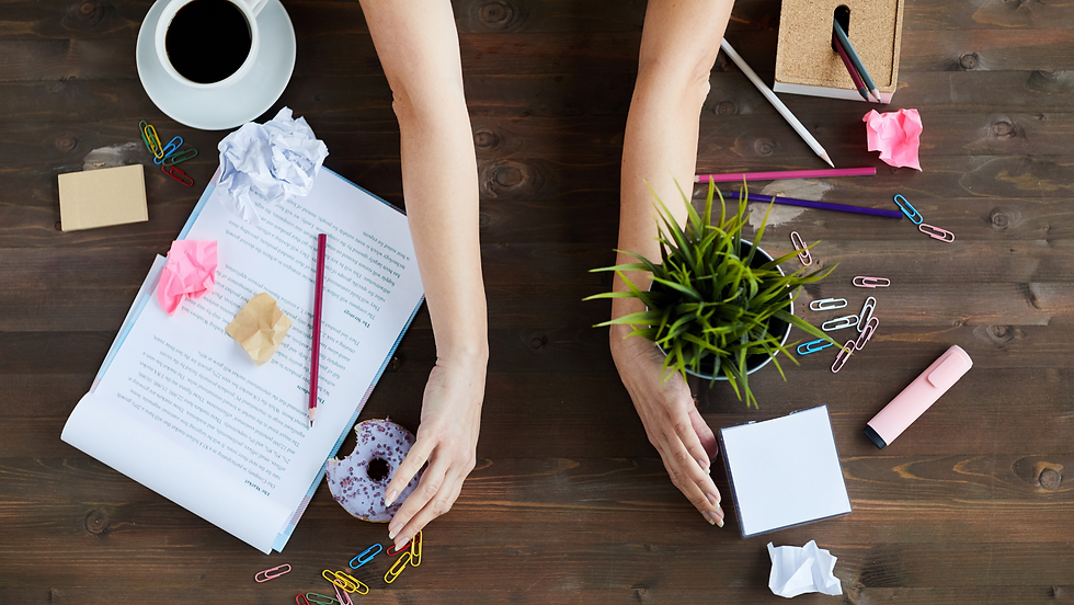 A student's tidy desk