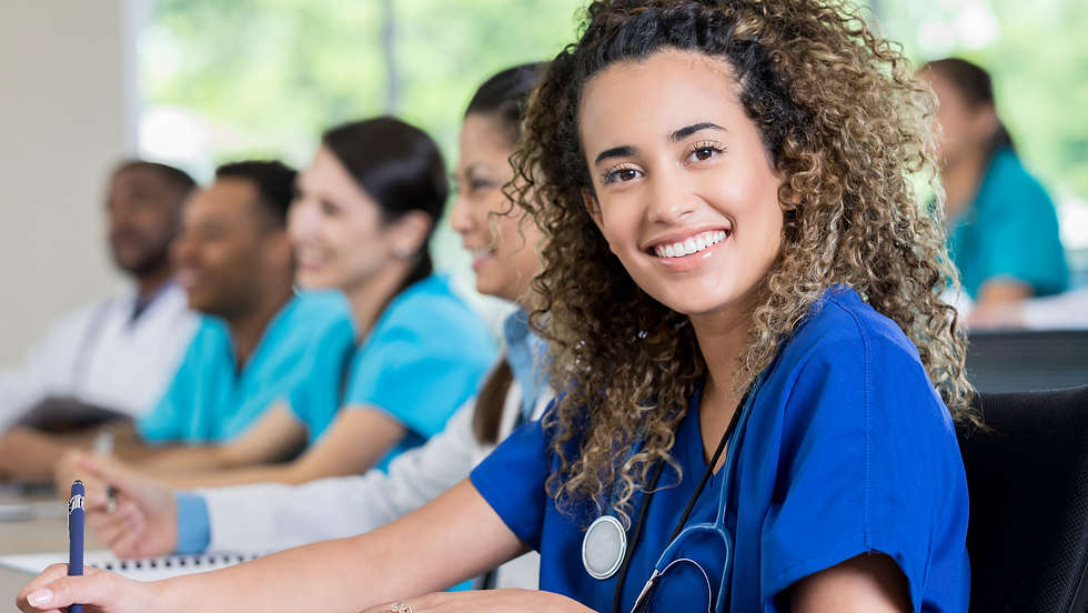 Medical student in lecture