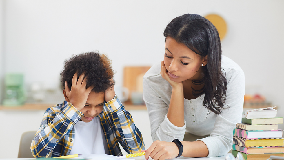 Young student with ADHD struggling with distractions