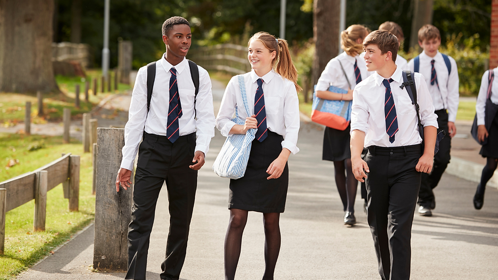 Secondary school students socialising