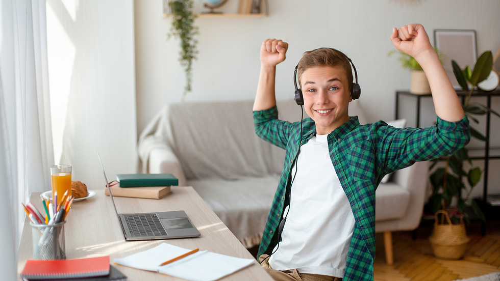 Happy student feeling fulfilled