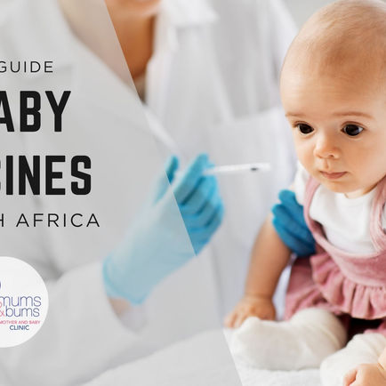 Baby receiving a routine vaccine at a clinic in South Africa