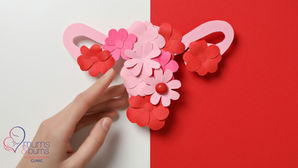 Paper flower uterus artwork representing breakthrough bleeding and women’s health, Mums & Bums Centurion clinic.