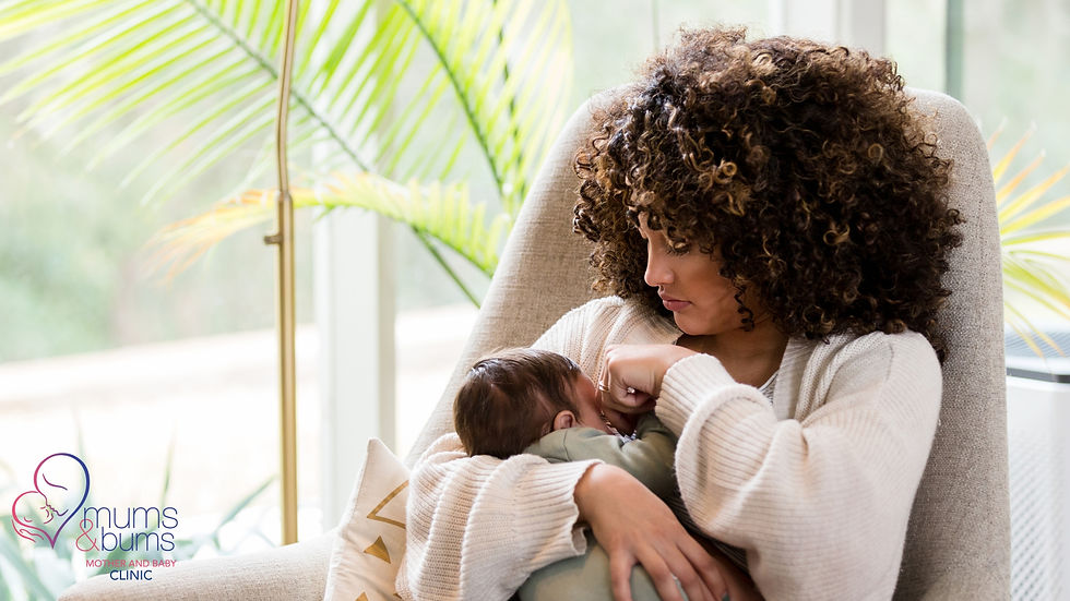 A woman breastfeeding.