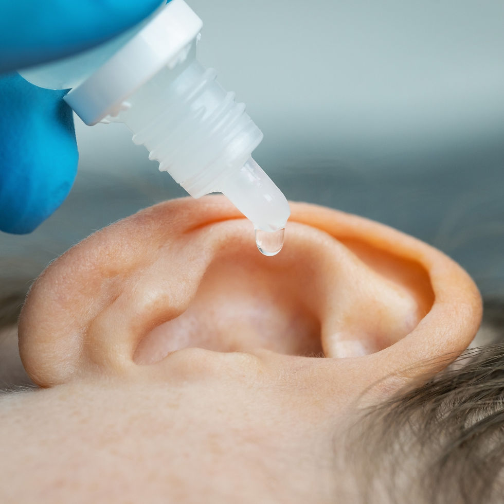 Ear receiving ear drops