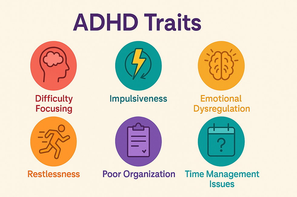 Common traits with someone who experiences ADHD.