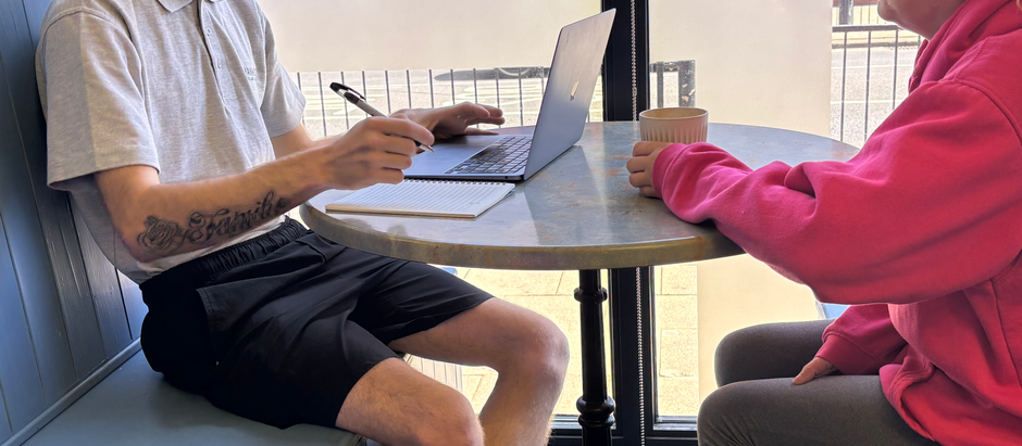 Kieron and Angela during a mock counselling in Hartlepool Session