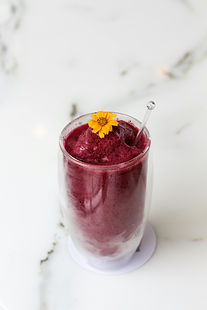 Refreshing berry protein shake with banana and almond milk