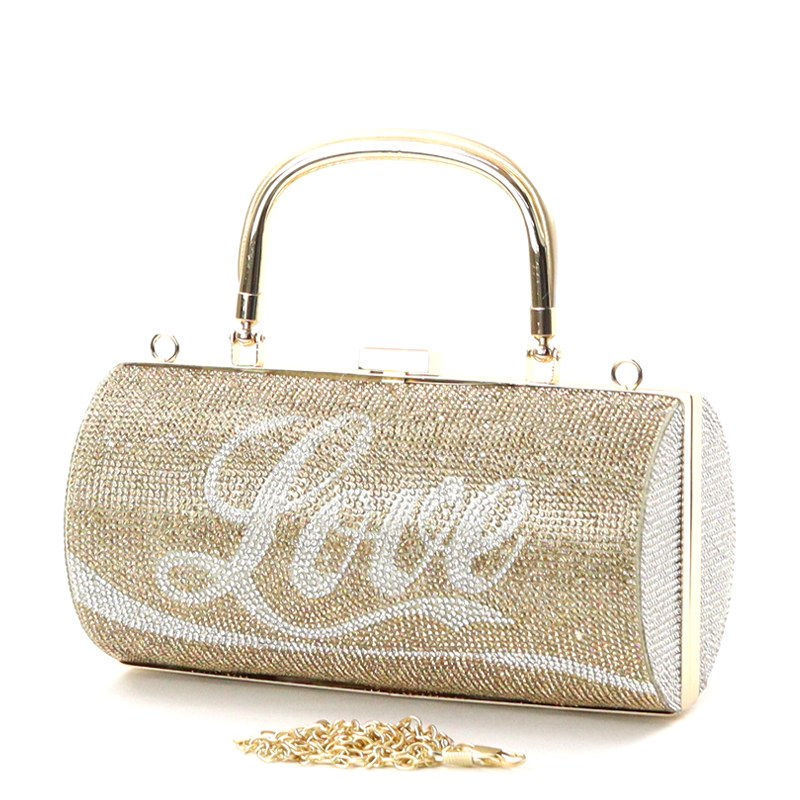 Thumbnail: Rhinestone Love Clutch Bag (2 Colors Available)