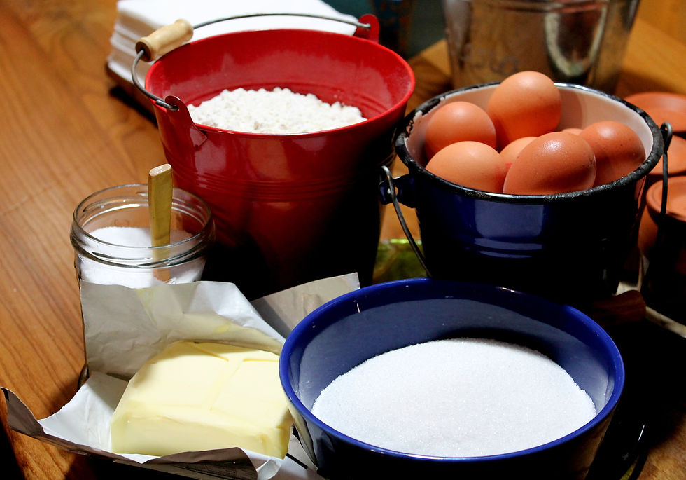 Huevos, harina, mantequilla, sal...