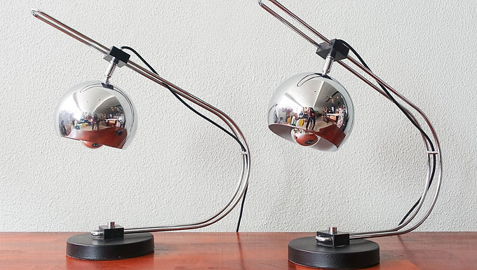 Pair of Eyeball Reggiani Table Lamps, 1970's