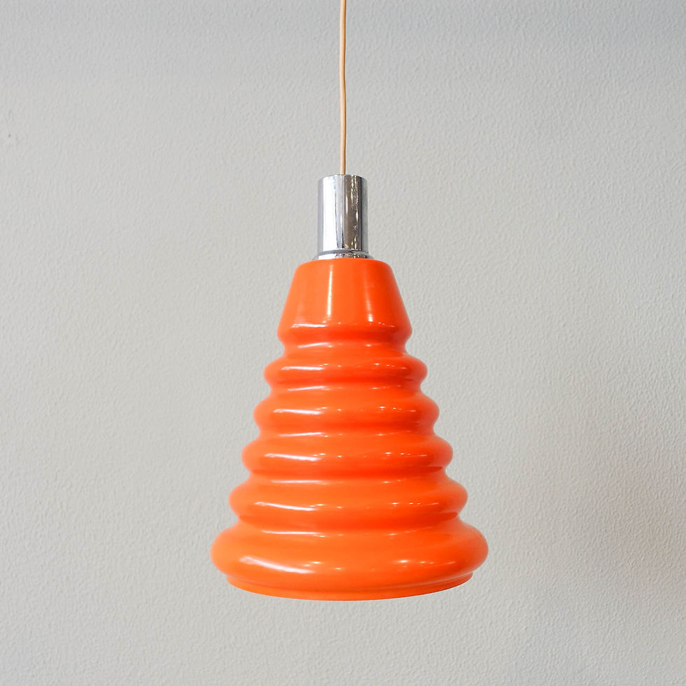 Vintage Orange Glass Pendant Lamp, from Marinha Grande, 1960's