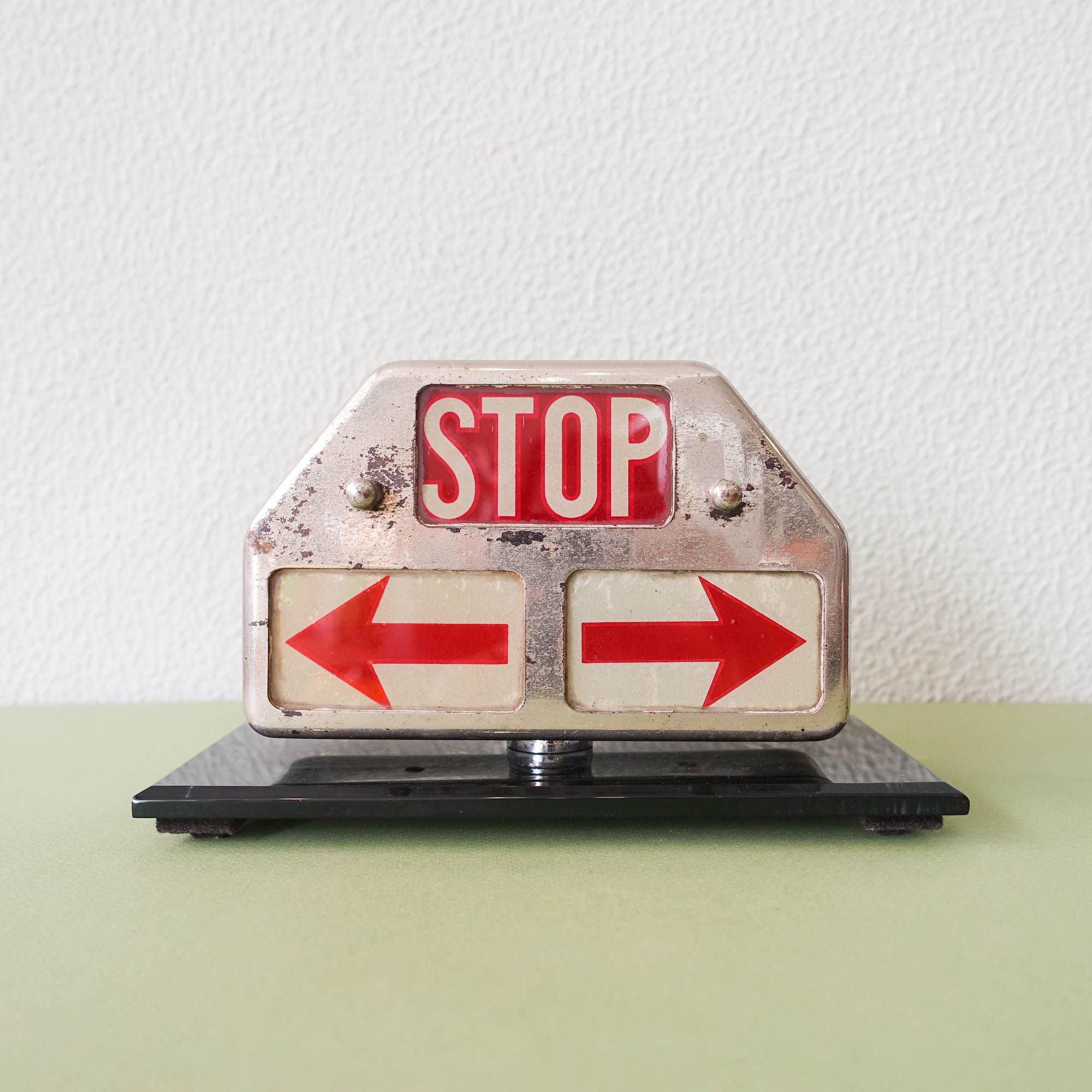 Vintage STOP Sign from Portuguese Taxi, 1970's