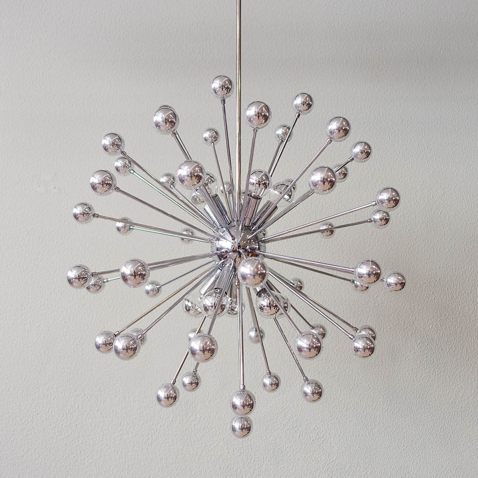 Vintage Italian Chromed Steel Sputnik Ceiling Lamp, 1970s