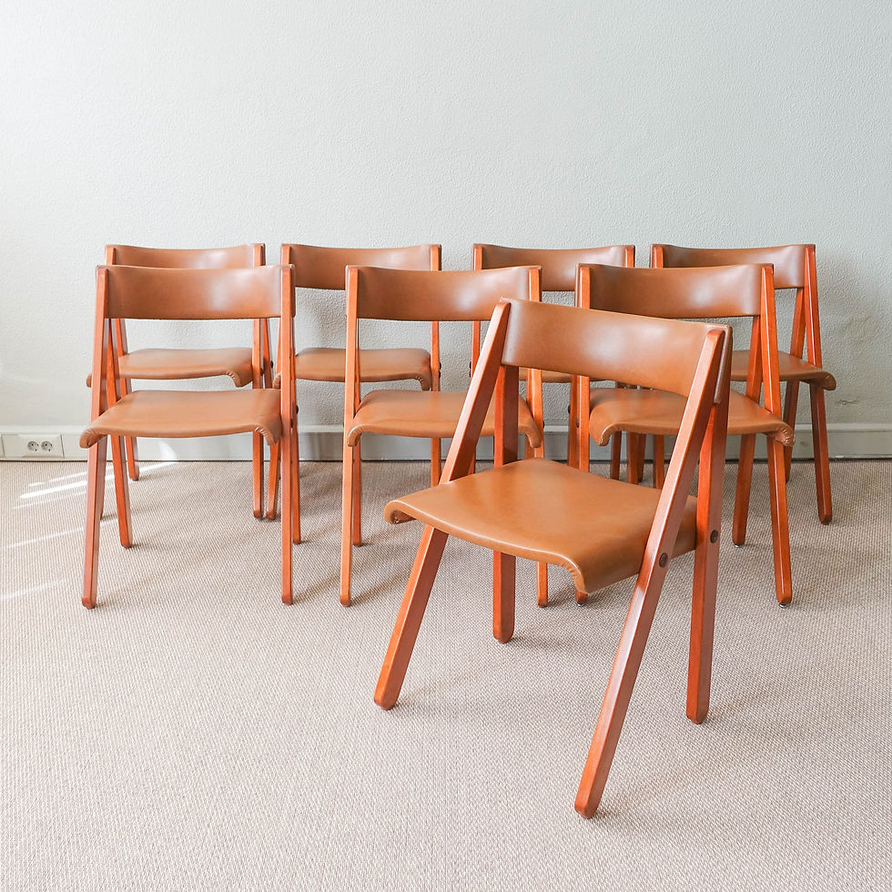 Set of 8 Chairs, Model Noruega, by Gastão Martins Machado for Móveis Olaio, 1978