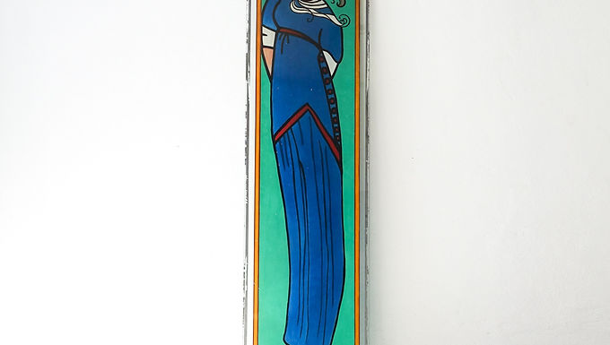 Antique Art Nouveau Stained Window Glass by Covina, 1930's