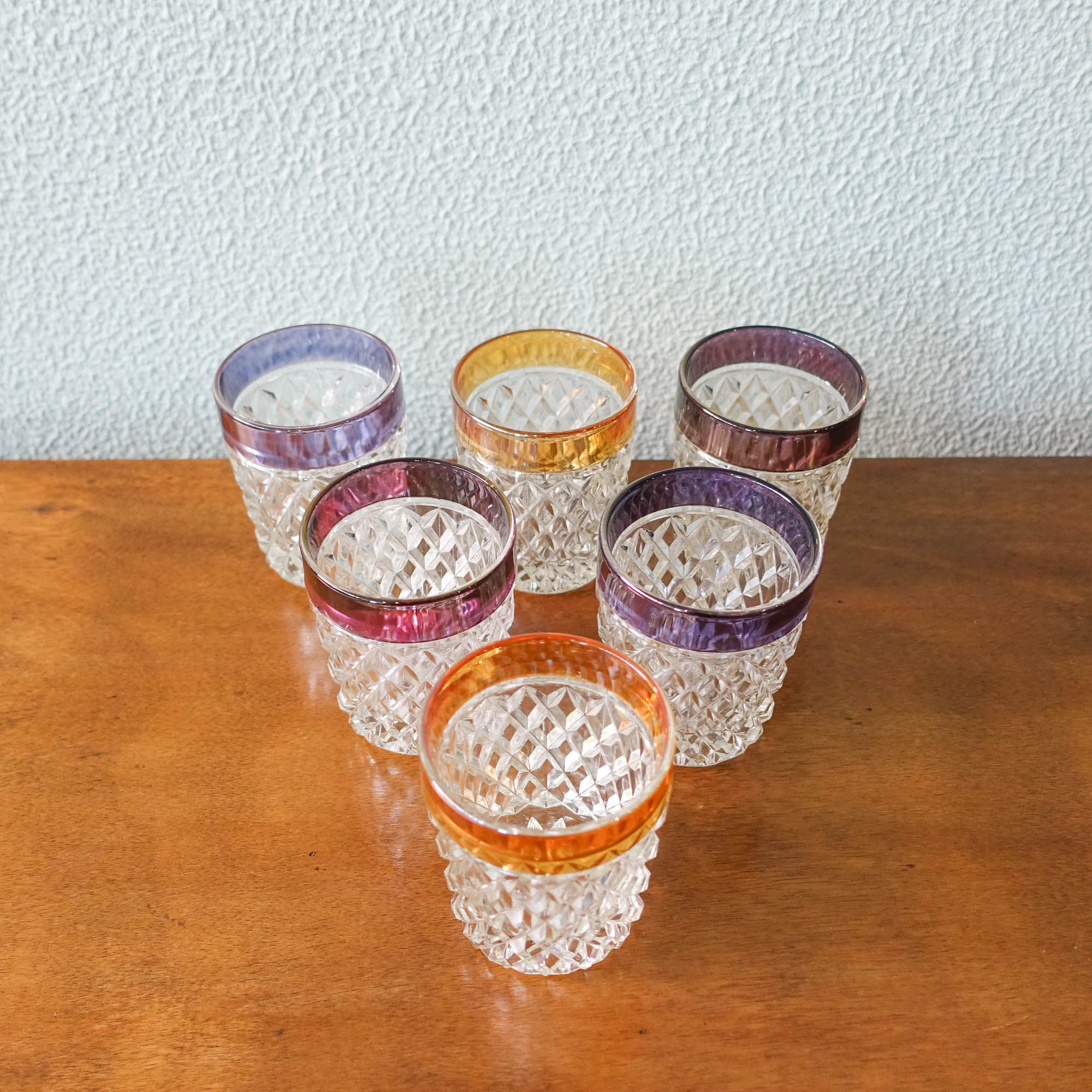 Set of Vintage English Whiskey Glasses, 1960's