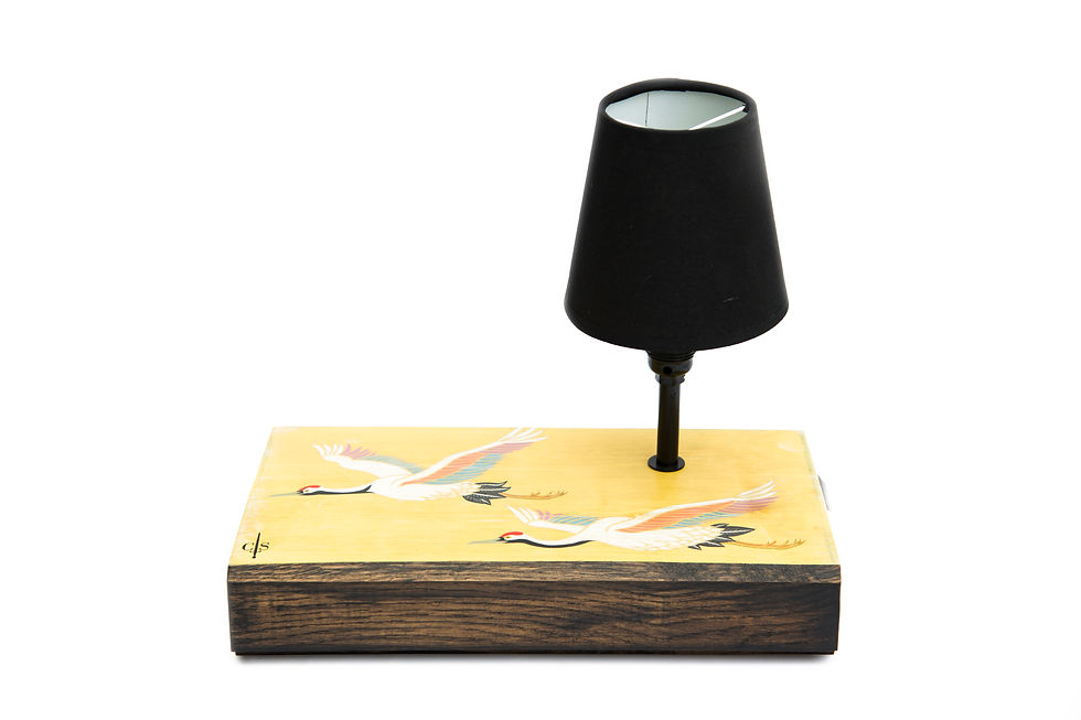 Uccelli Oak Base Bedside Table Light