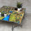 Thumbnail: Square Peacock Terzo Coffee Table with Glass Top