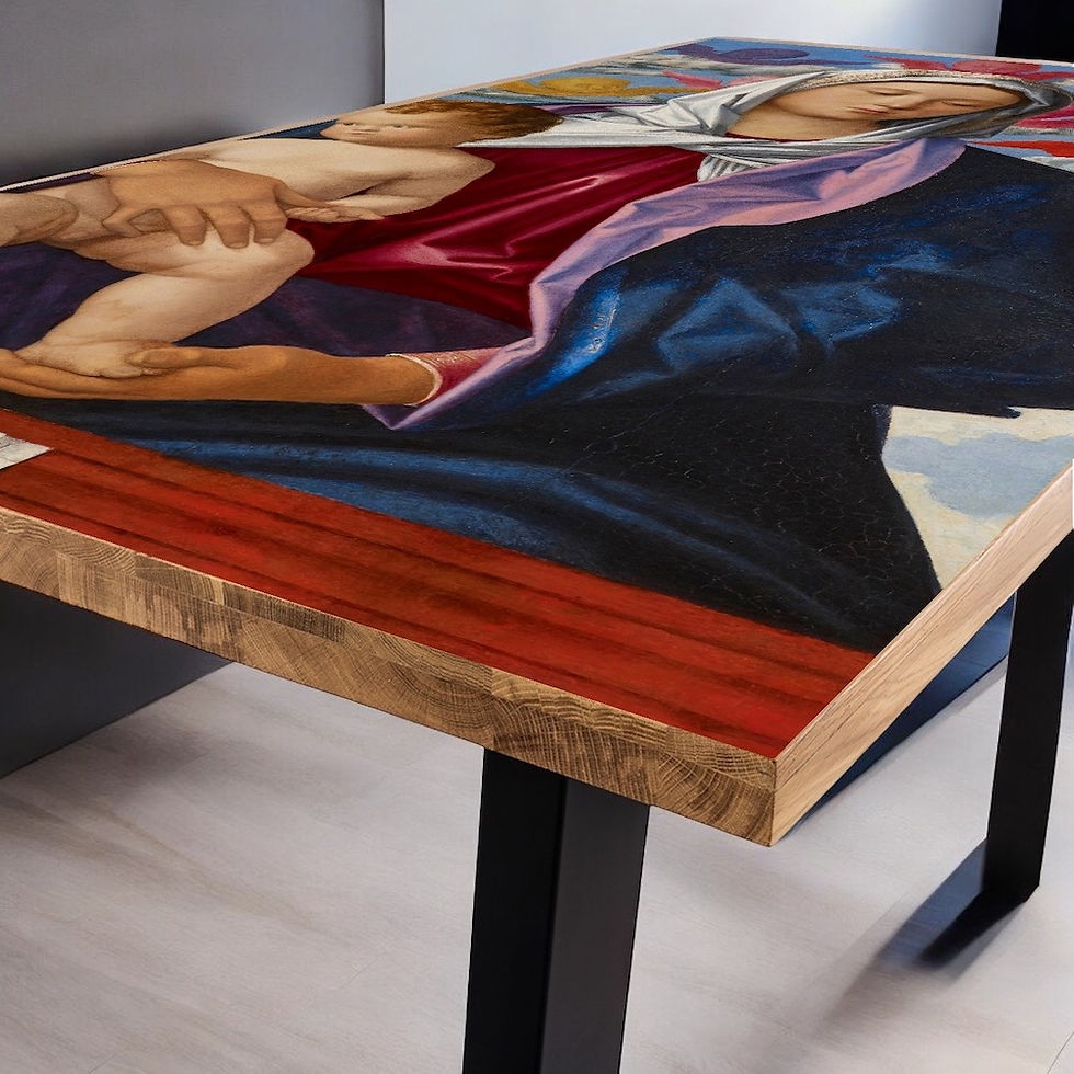 Thumbnail: Madonna & Child Tapered V Frame Dining Table