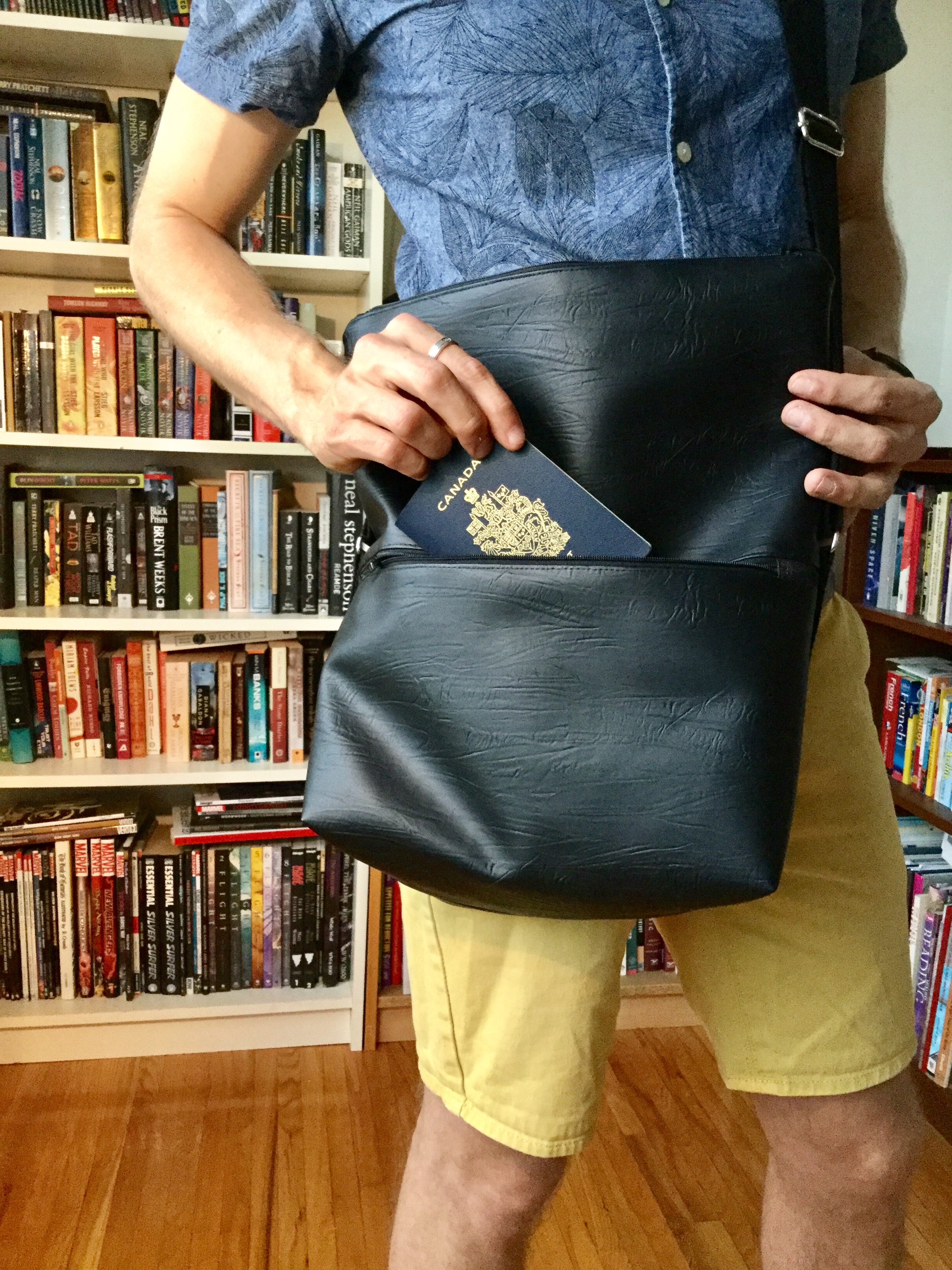 Black Crossbody Fold Over