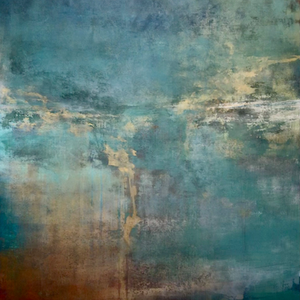 oversize abstract painting
transformative teal, mixed medium