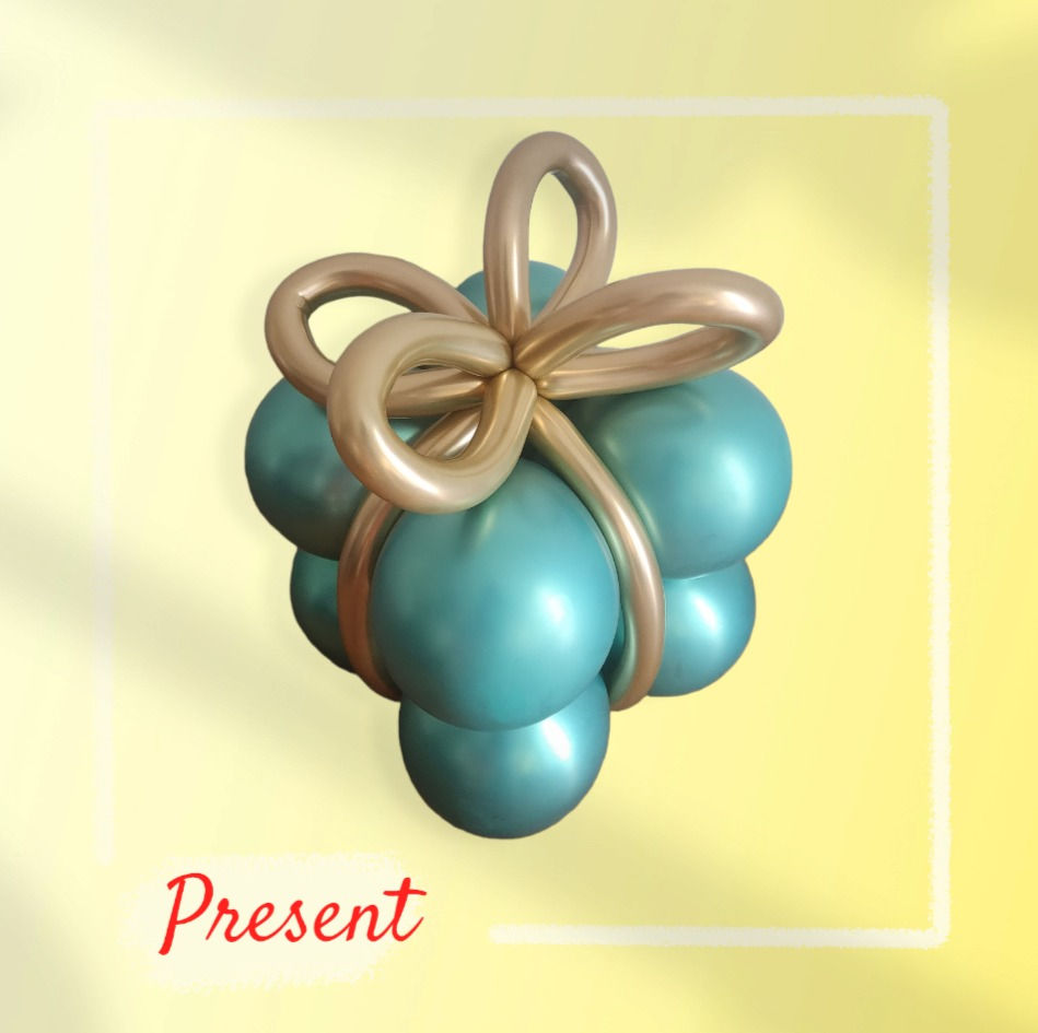 Christmas Present - Chrome Green Sculpture