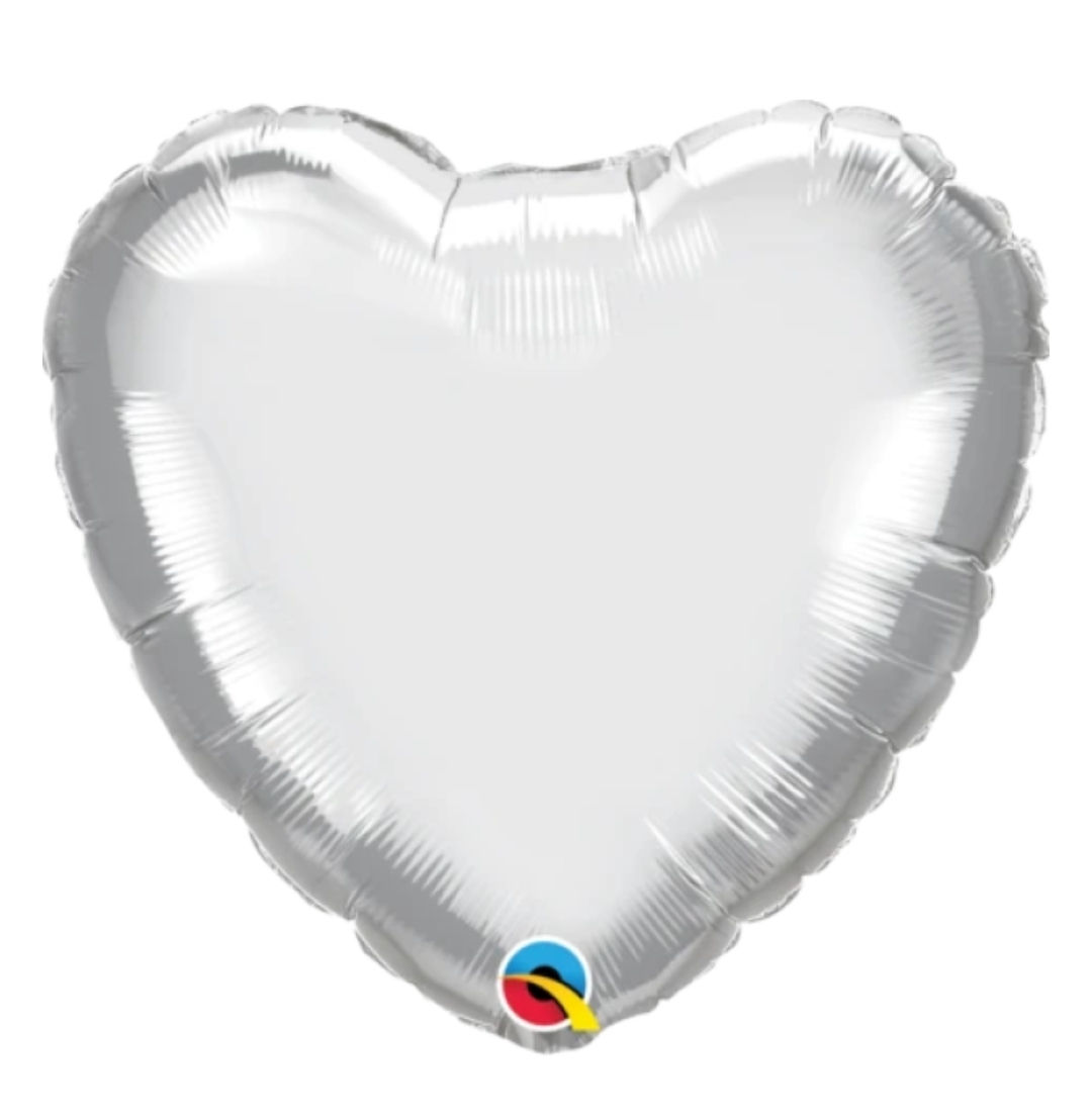 Chrome Silver Foil Heart - 45cm