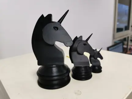 Licorne-impression3d-noir-statue-jeu-echecs