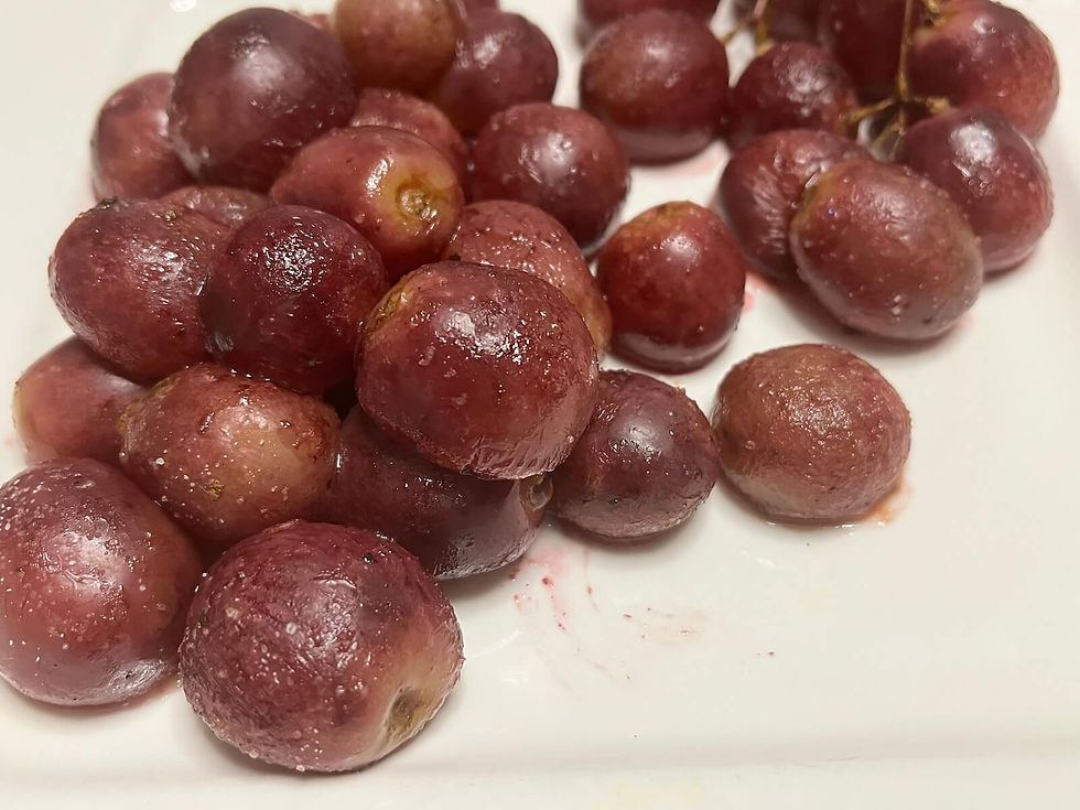 roasted grapes recipe photo by Mary Grosvenor