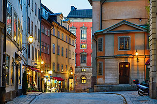 A photo of a street in Stockholm