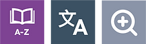 Copy of the dictionary, translation and magnifier icon from the accessibility button.