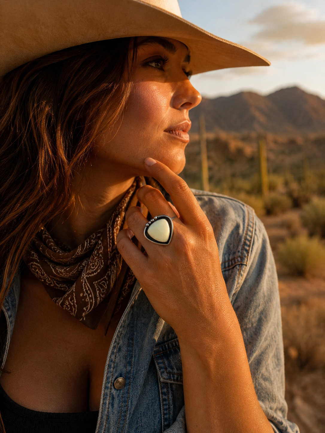 desert moon shadow ring by ash and stone silverworks
