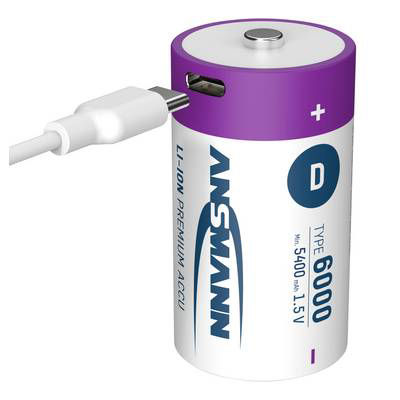 Miniature : Piles LR20/D lithium 1.5V rechargeables