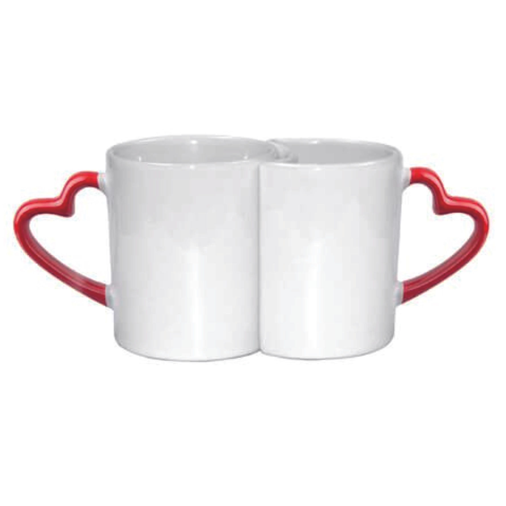 Mugs couple anse en cœur rouge