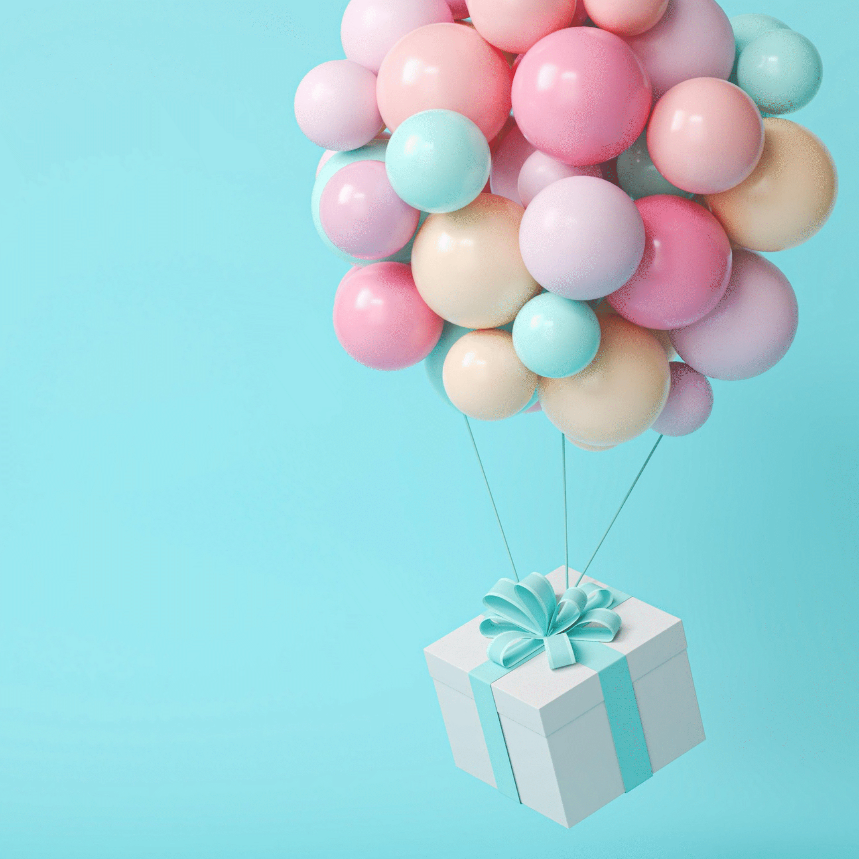 Verschenke die Auszeit für Mamas - Bild mit Luftballons und Geschenk