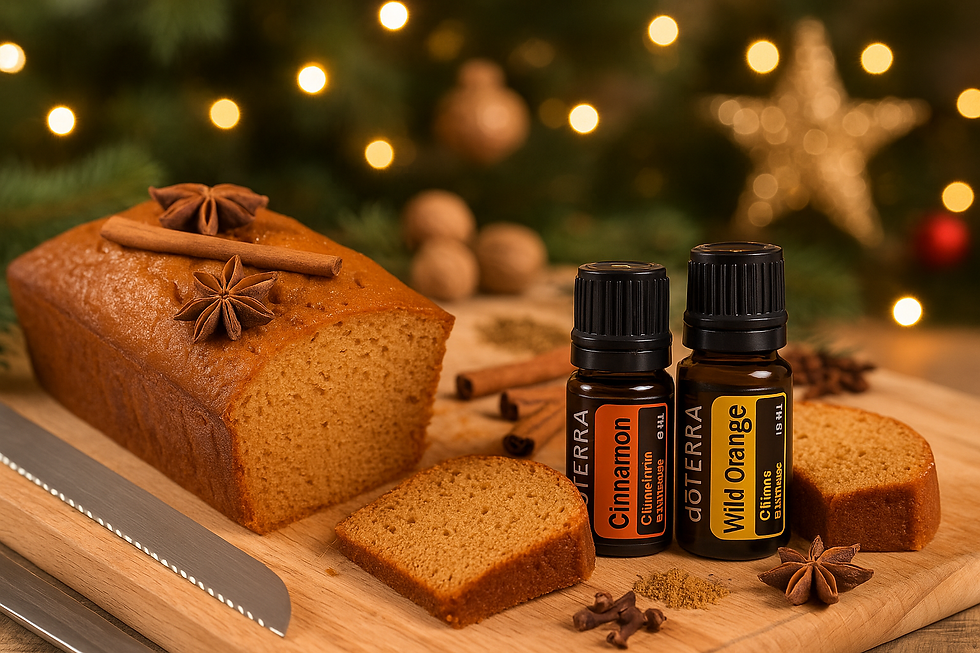 pain d'épices et huiles essentielles orange douce et cannelle
