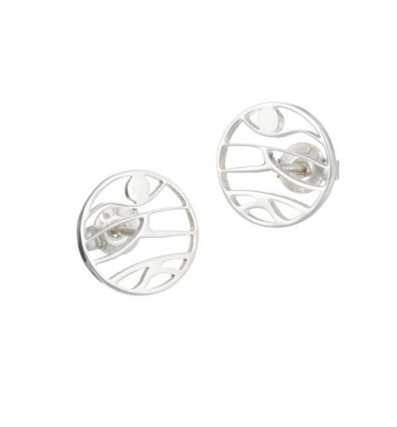 Irish Mountains Small Stud Earrings in Silver