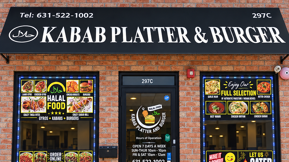 Kabab Platter & Burger storefront, 297C Bay Shore Rd, Deer Park NY