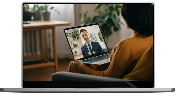 Girl completing online notary