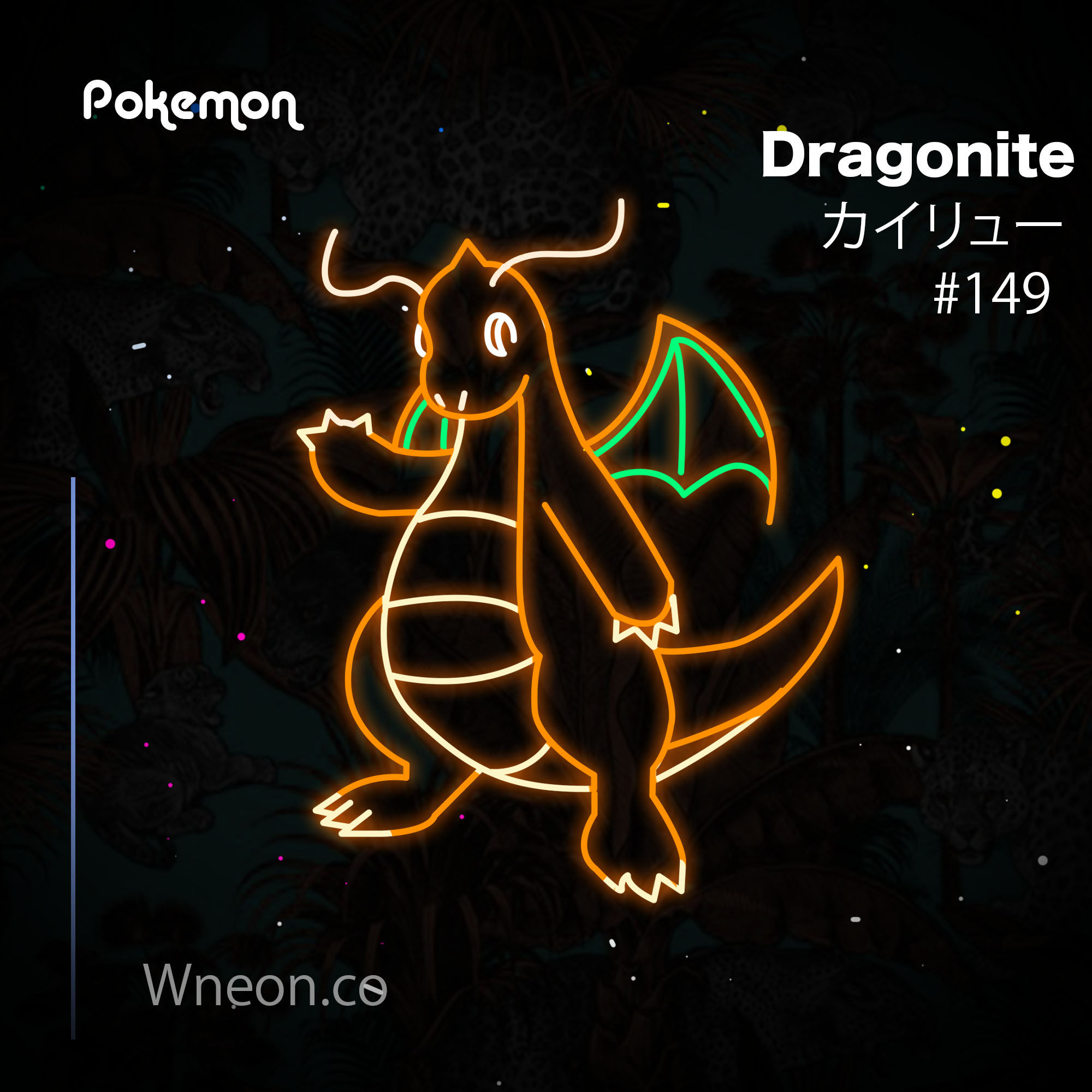 Dragonite Pokemon  LED neon light home decoration