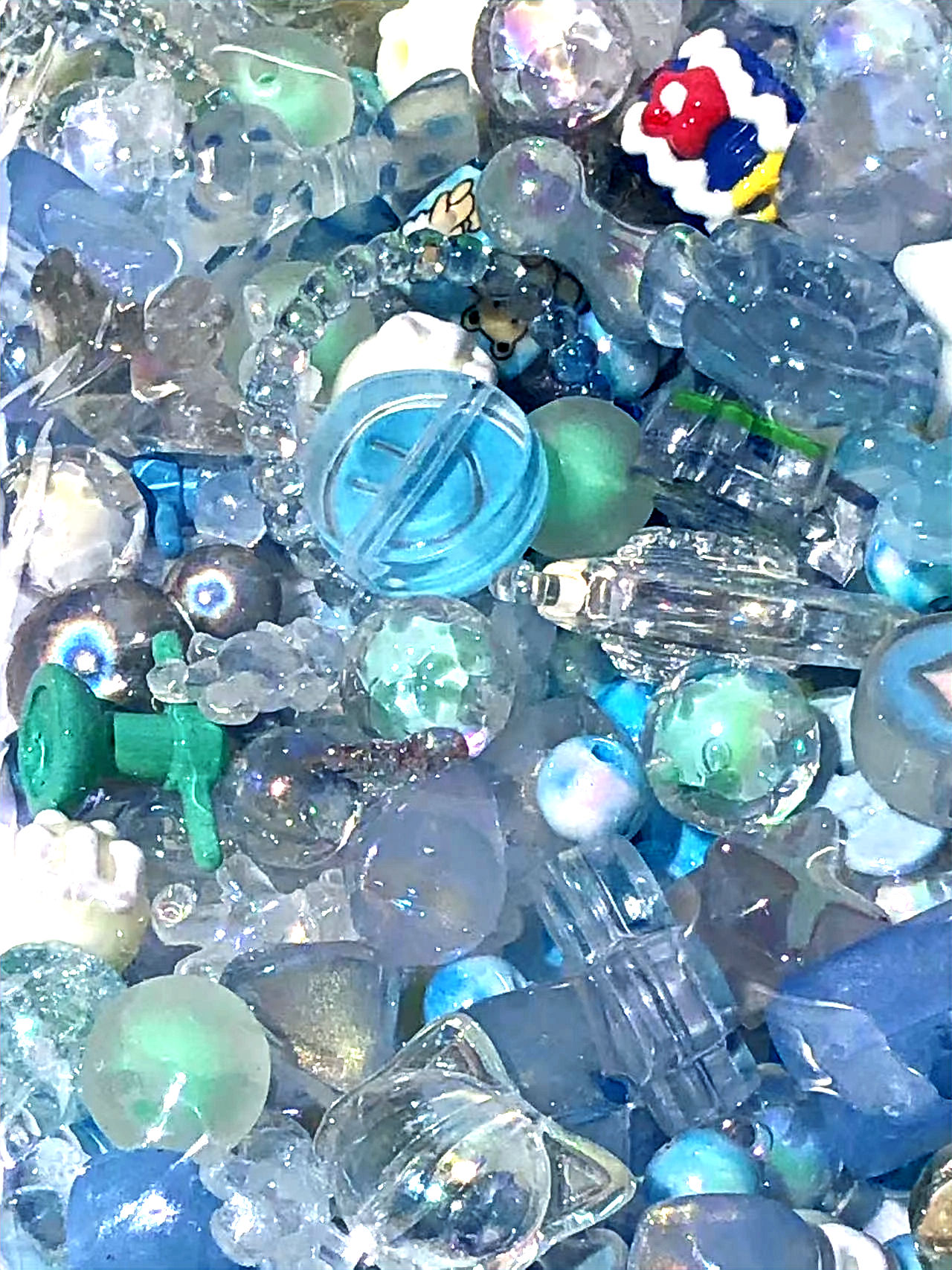 Light Blue Mixed Acrylic Beads & Charms – 200–300pcs