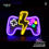 Thumbnail: Gamepade with thunder PURPLE  40cm LED neon light home decoration