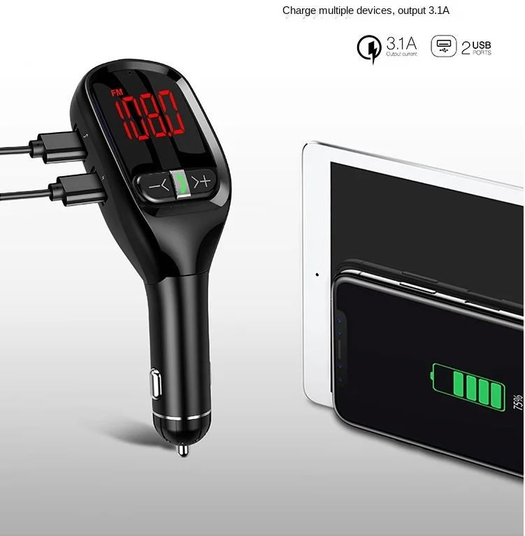 Thumbnail: G11S large screen digital display car mp3 player fm transmitter car charger car