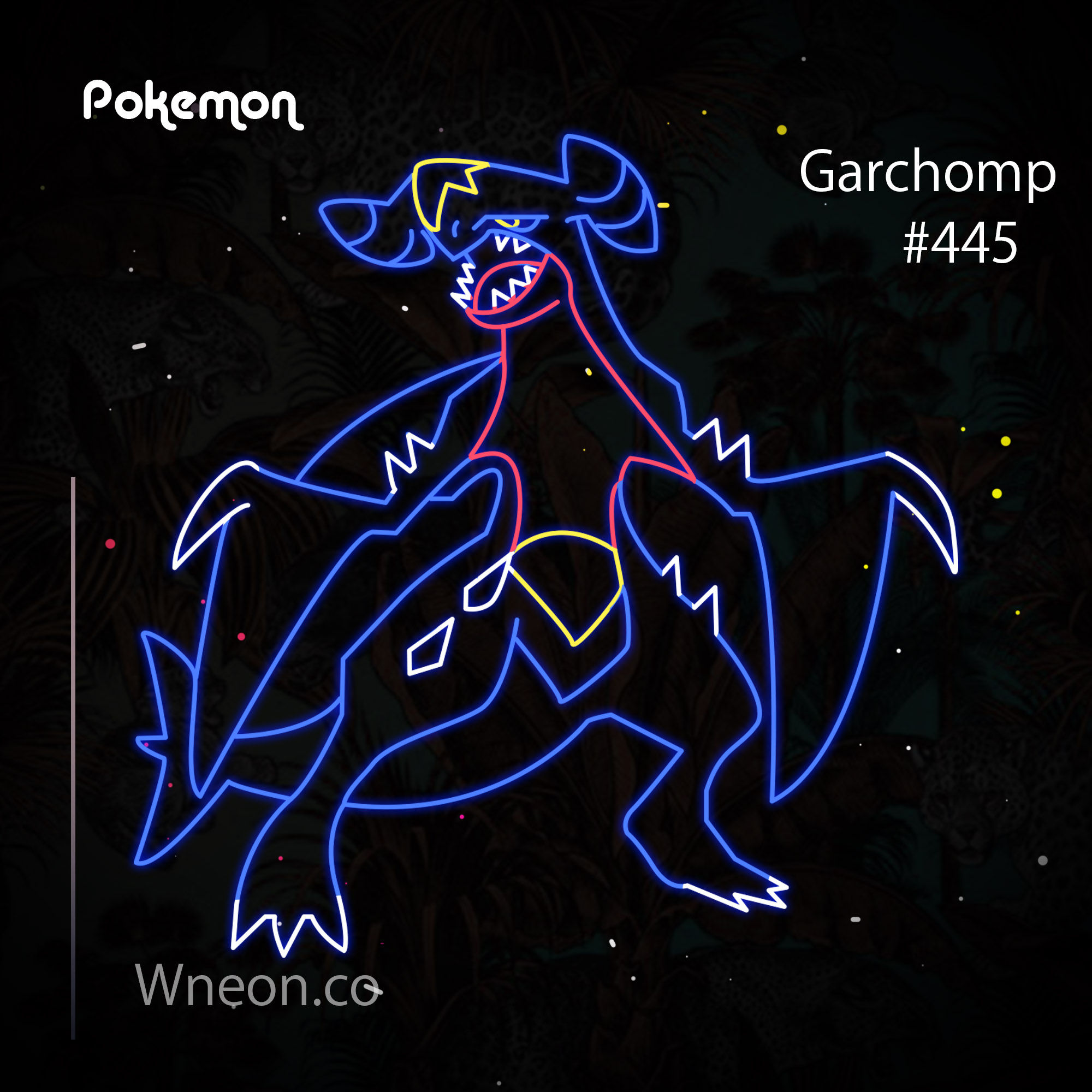 Garchomp Pokemon LED neon light home decoration