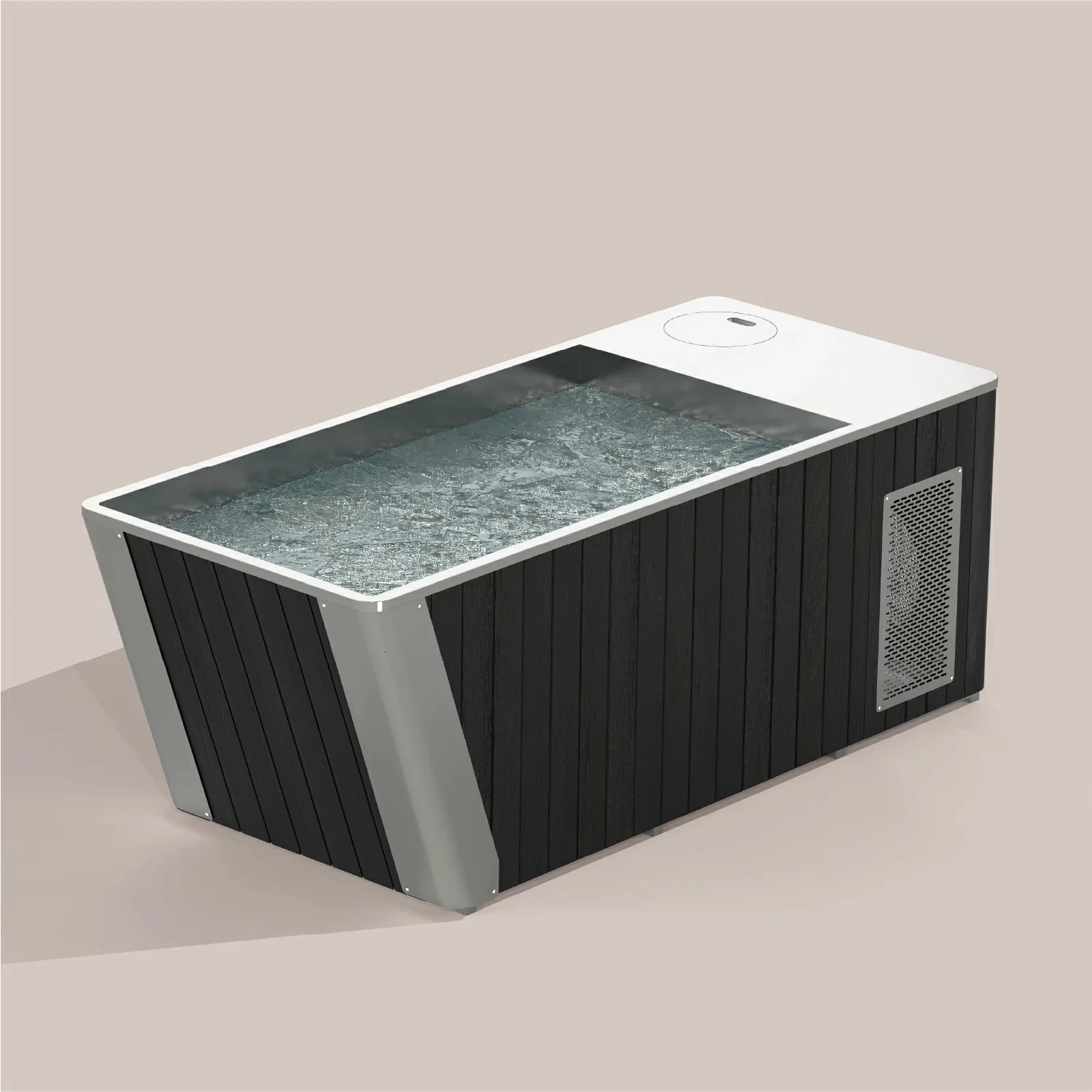 Wooden and Stainless All in One Ice Maker Bathtub