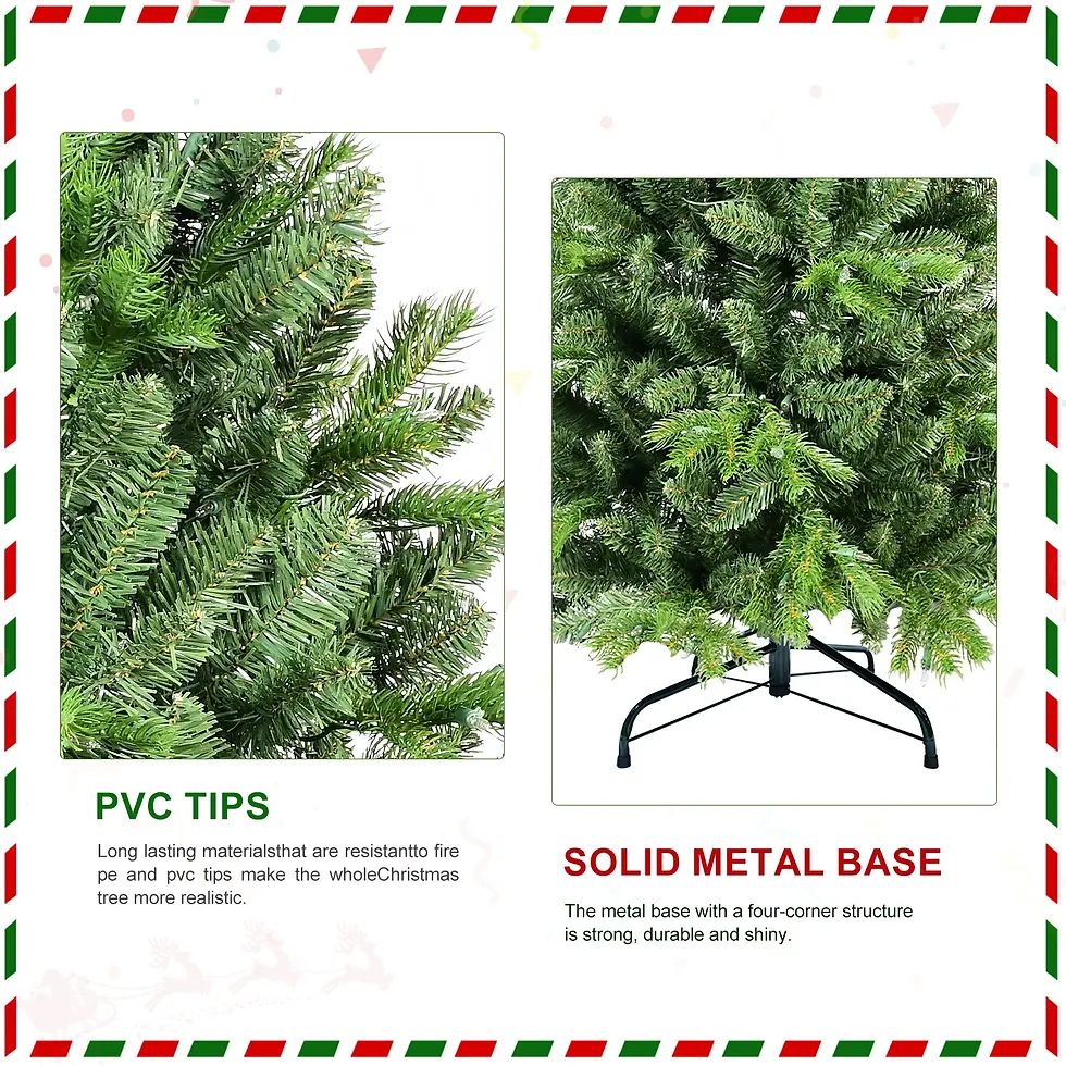 Thumbnail: 9ft Artificial Christmas Tree with Realistic PE PVC Foliage and Iron Stand