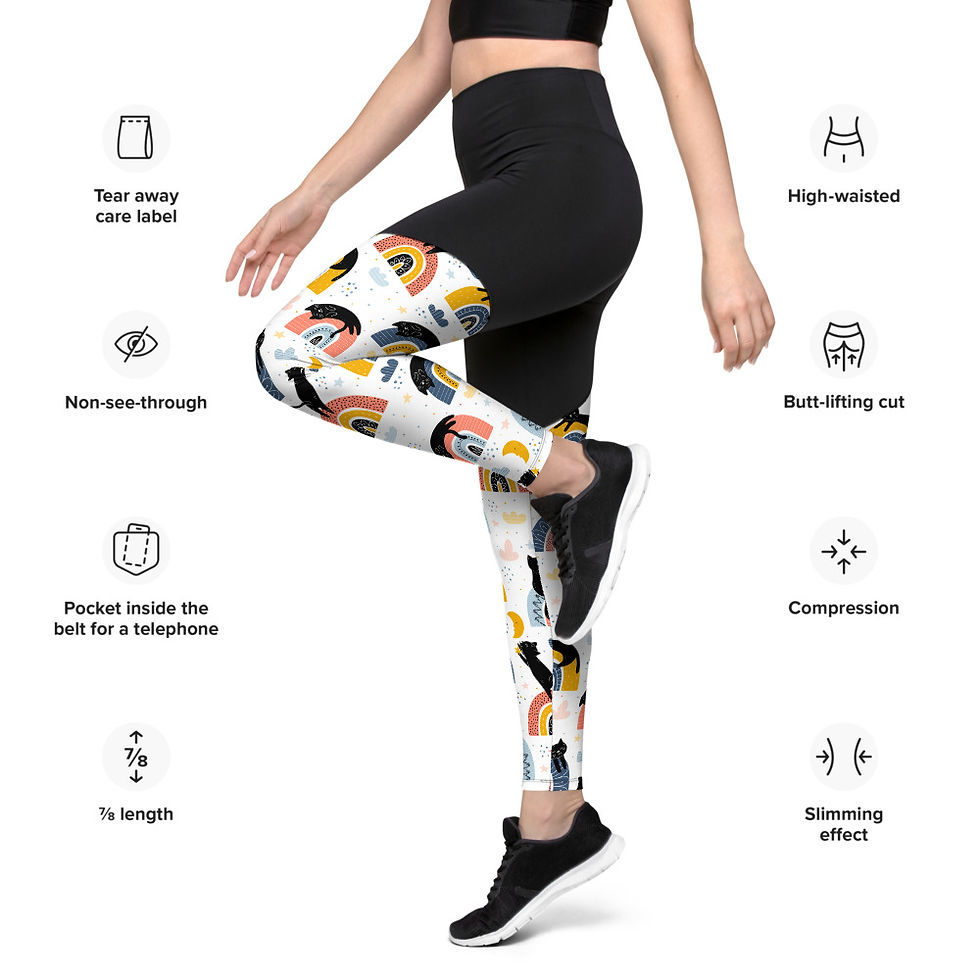 Thumbnail: Rainbow Cats Sports Leggings